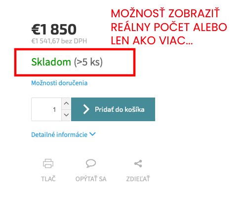 SHOPTET zobrazenie počtu kusov